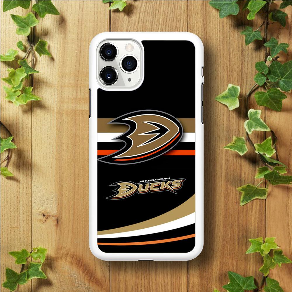 Hockey Anaheim Ducks NHL 002 iPhone 11 Pro Max Case-Rubber / White (2D Case)-Xtracase