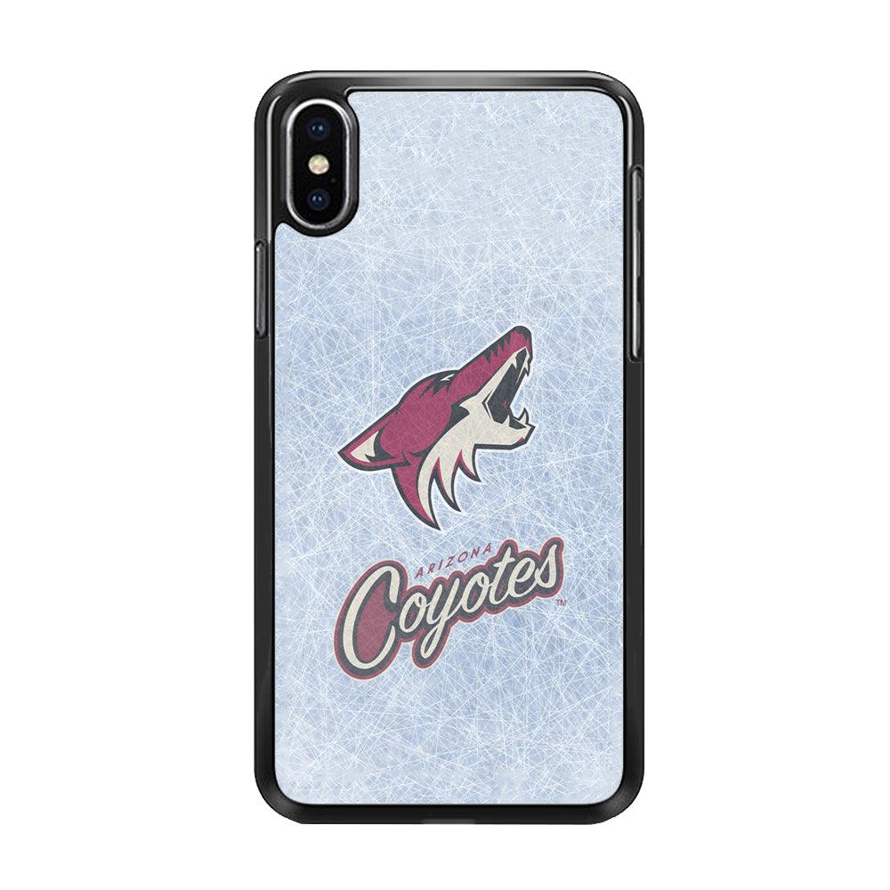 Hockey Arizona Coyotes NHL 002 iPhone Xs Case-Rubber / Black (2D Case)-Xtracase