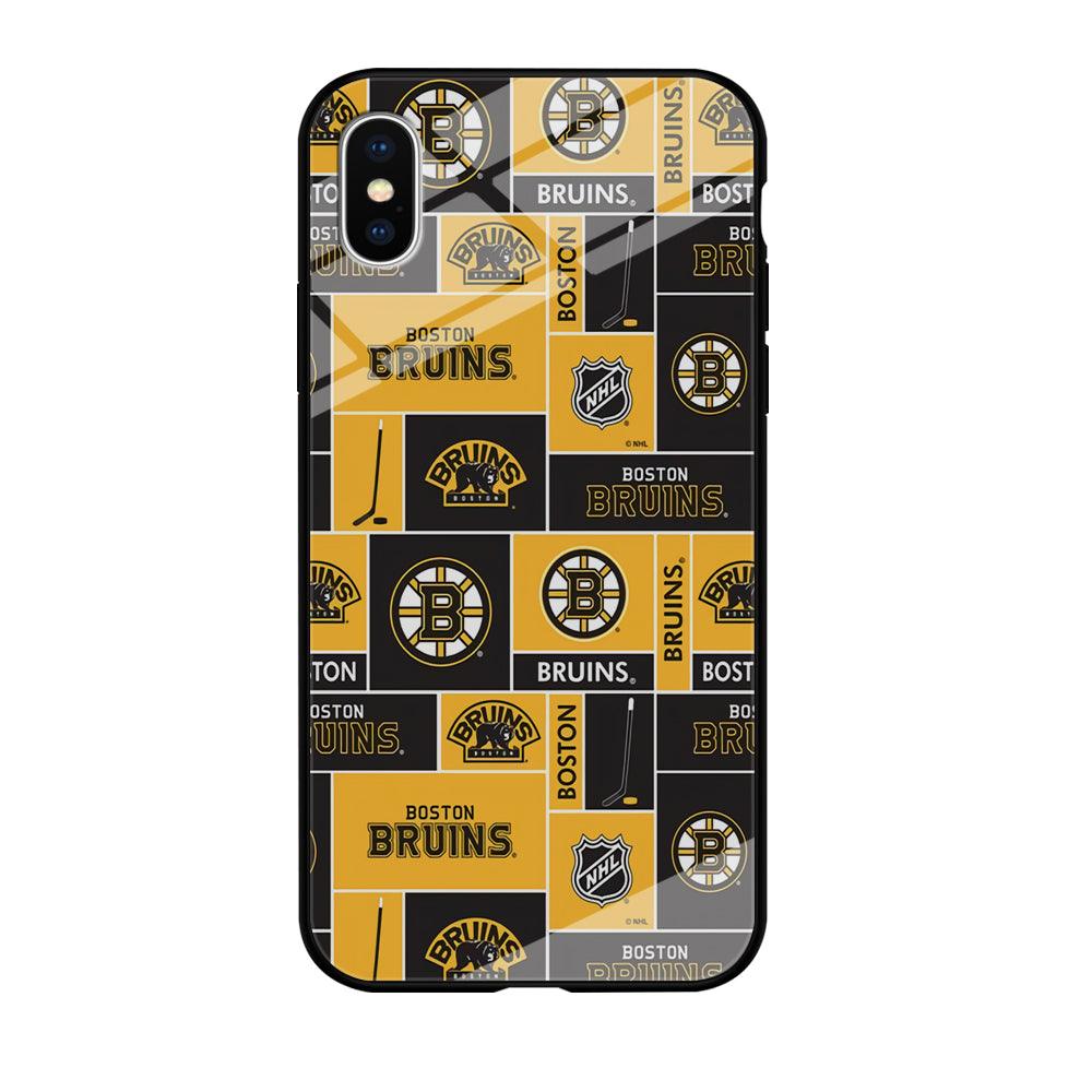 Hockey Boston Bruins NHL 001 iPhone Xs Max Case-Tempered Glass Case-Xtracase