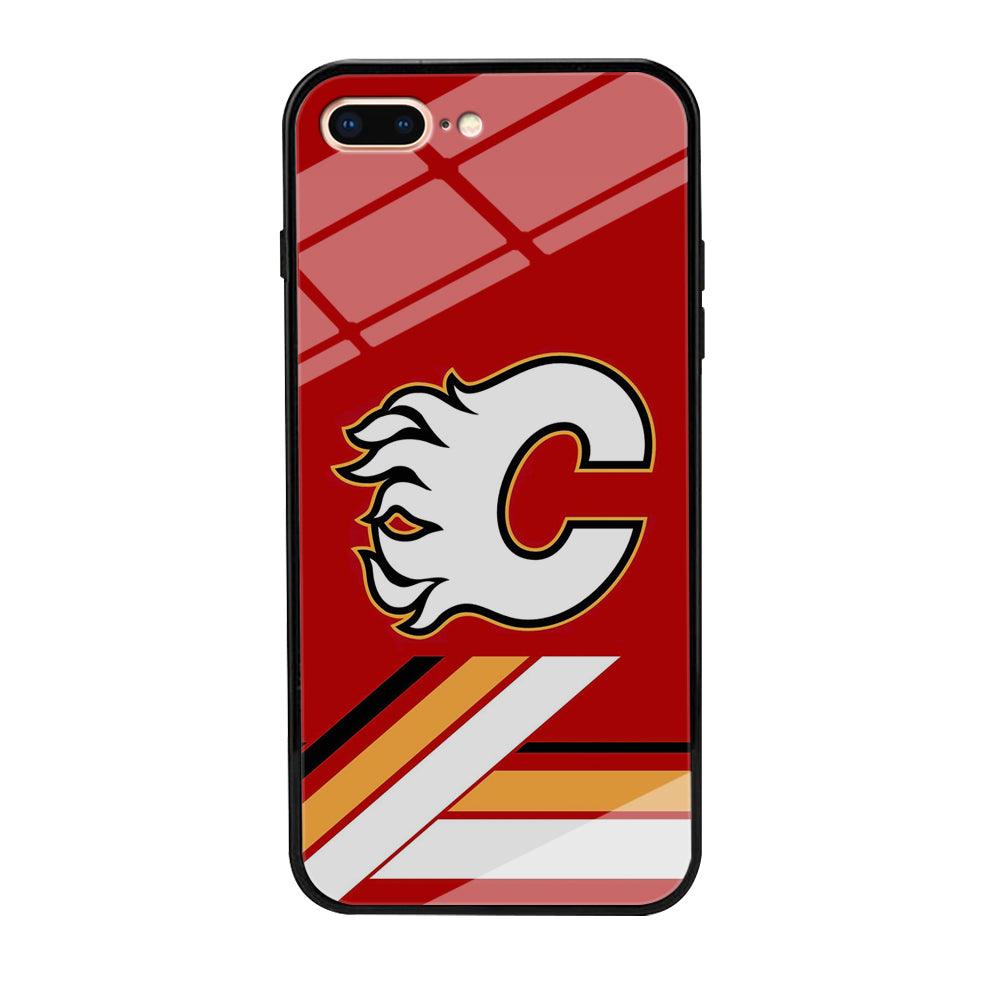 Hockey Calgary Flames NHL 002 iPhone 8 Plus Case-Tempered Glass Case-Xtracase