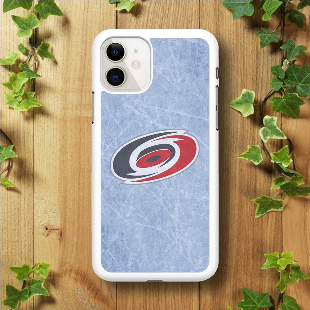 Hockey Carolina Hurricanes NHL 001 iPhone 11 Case-Rubber / White (2D Case)-Xtracase