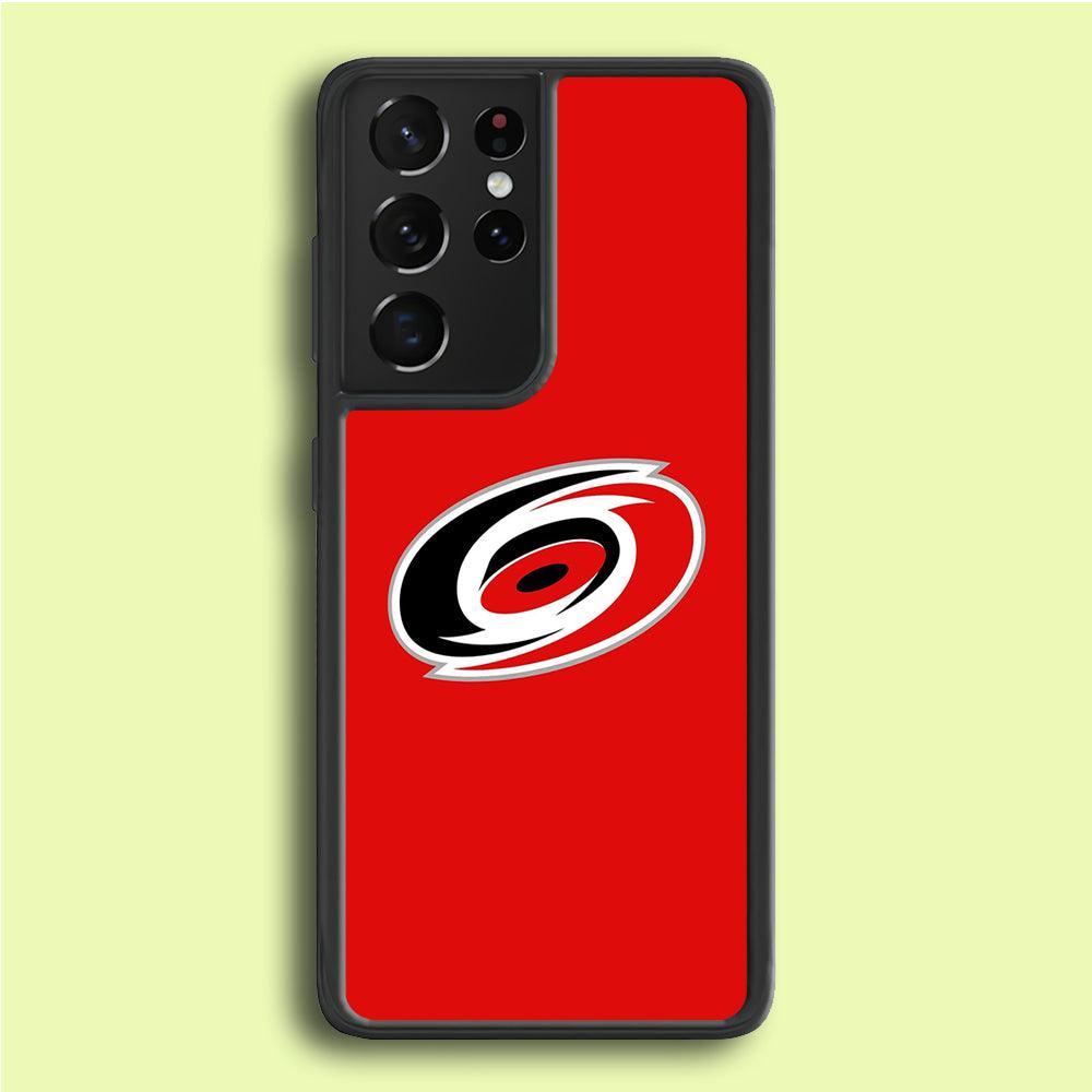 Hockey Carolina Hurricanes NHL 002 Samsung Galaxy S21 Ultra Case-Rubber / Black (2D Case)-Xtracase