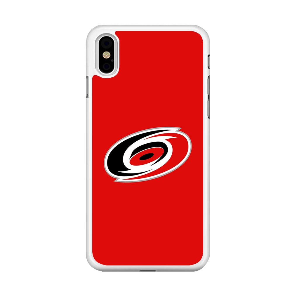 Hockey Carolina Hurricanes NHL 002 iPhone X Case-Rubber / White (2D Case)-Xtracase