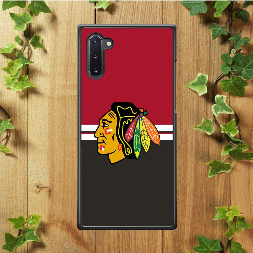 Hockey Chicago Blackhawks NHL 001 Samsung Galaxy Note 10 Case-Rubber / Black (2D Case)-Xtracase