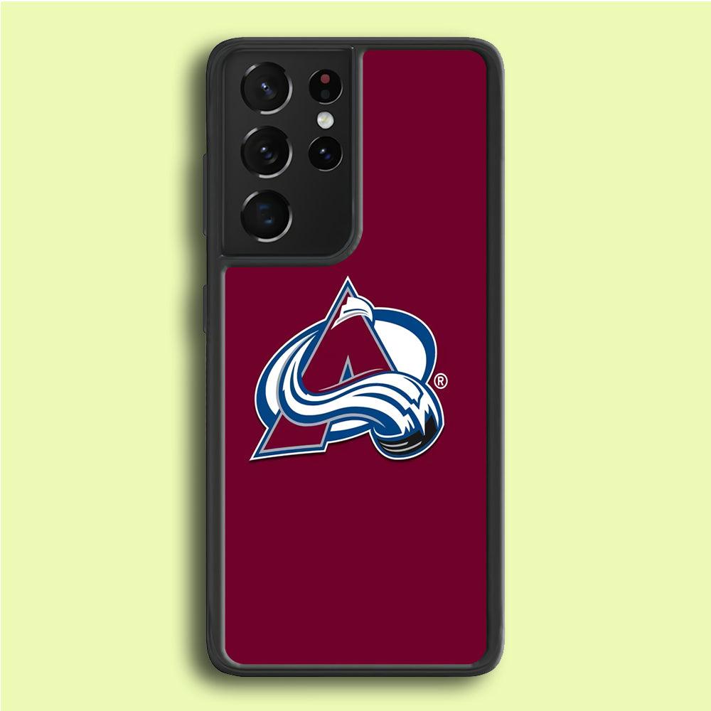 Hockey Colorado Avalanche NHL 001 Samsung Galaxy S21 Ultra Case-Rubber / Black (2D Case)-Xtracase