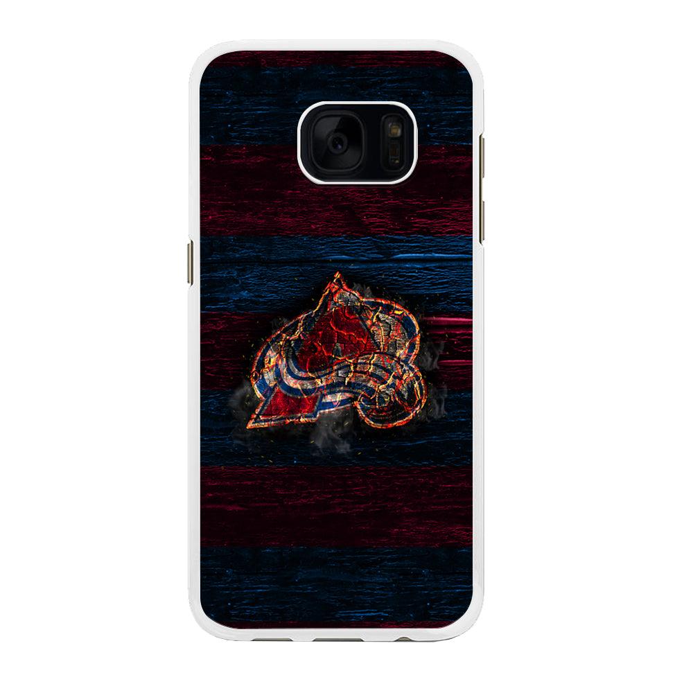Hockey Colorado Avalanche NHL 002 Samsung Galaxy S7 Case-Rubber / White (2D Case)-Xtracase