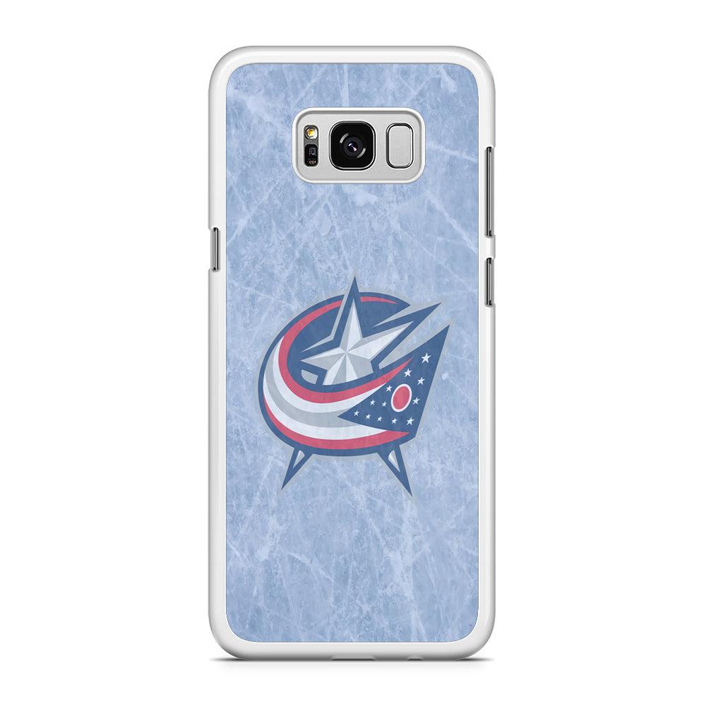 Hockey Columbus Blue Jackets NHL 001 Samsung Galaxy S8 Case-Rubber / White (2D Case)-Xtracase