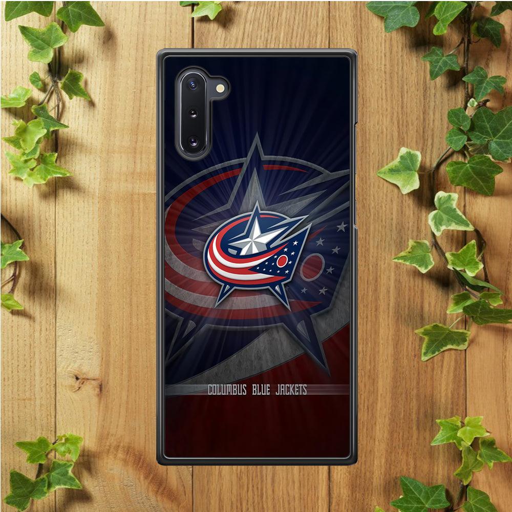 Hockey Columbus Blue Jackets NHL 002 Samsung Galaxy Note 10 Case-Rubber / White (2D Case)-Xtracase