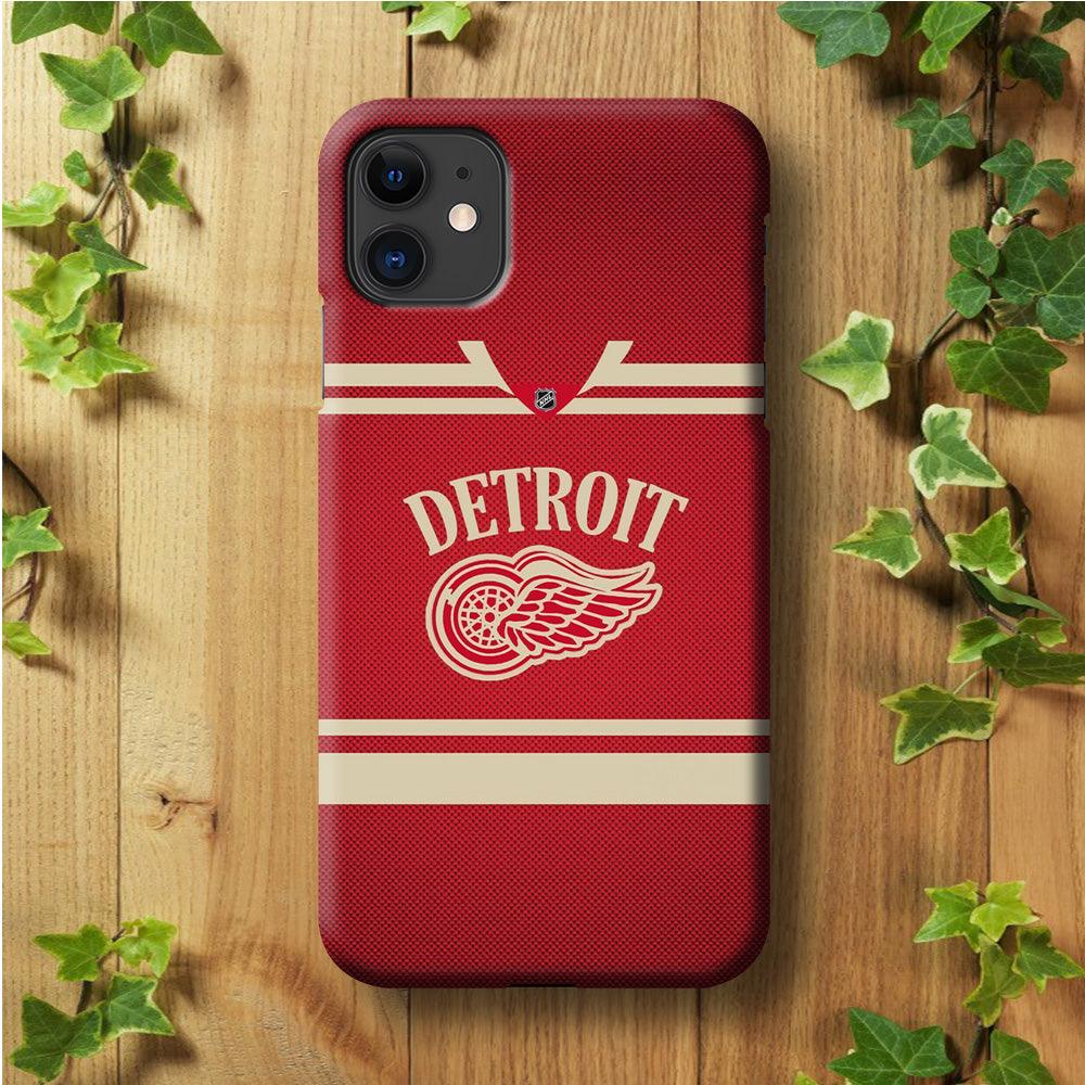 Hockey Detroit Red Wings NHL 002 iPhone 11 Case-Plastic / Full Wrap (3D Case)-Xtracase