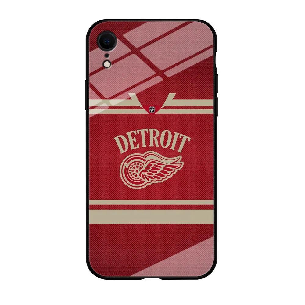 Hockey Detroit Red Wings NHL 002 iPhone XR Case-Tempered Glass Case-Xtracase