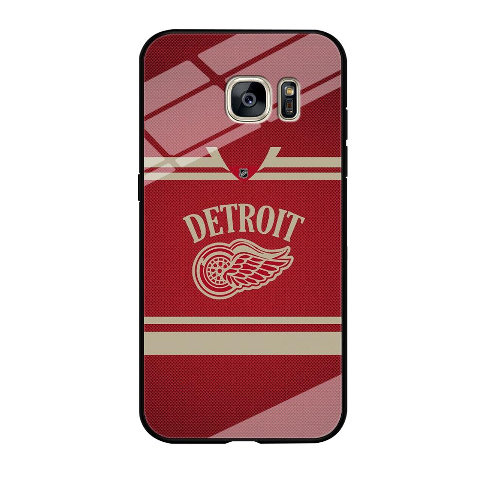 Hockey Detroit Red Wings NHL 002 Samsung Galaxy S7 Edge Case-Tempered Glass Case-Xtracase