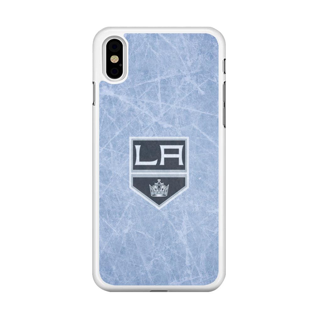 Hockey Los Angeles Kings NHL 001 iPhone Xs Case-Rubber / White (2D Case)-Xtracase