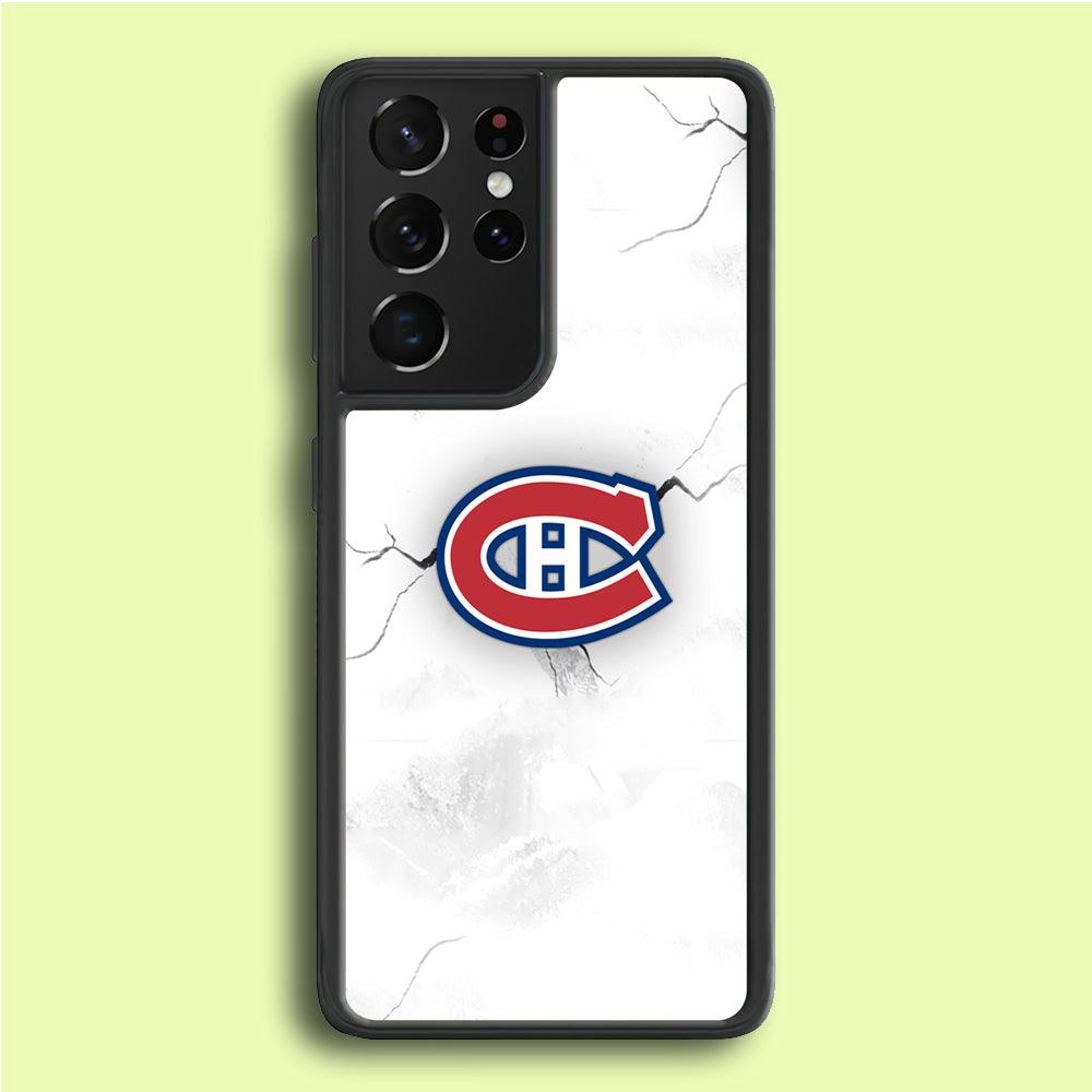 Hockey Montréal Canadiens NHL 001 Samsung Galaxy S21 Ultra Case-Rubber / White (2D Case)-Xtracase