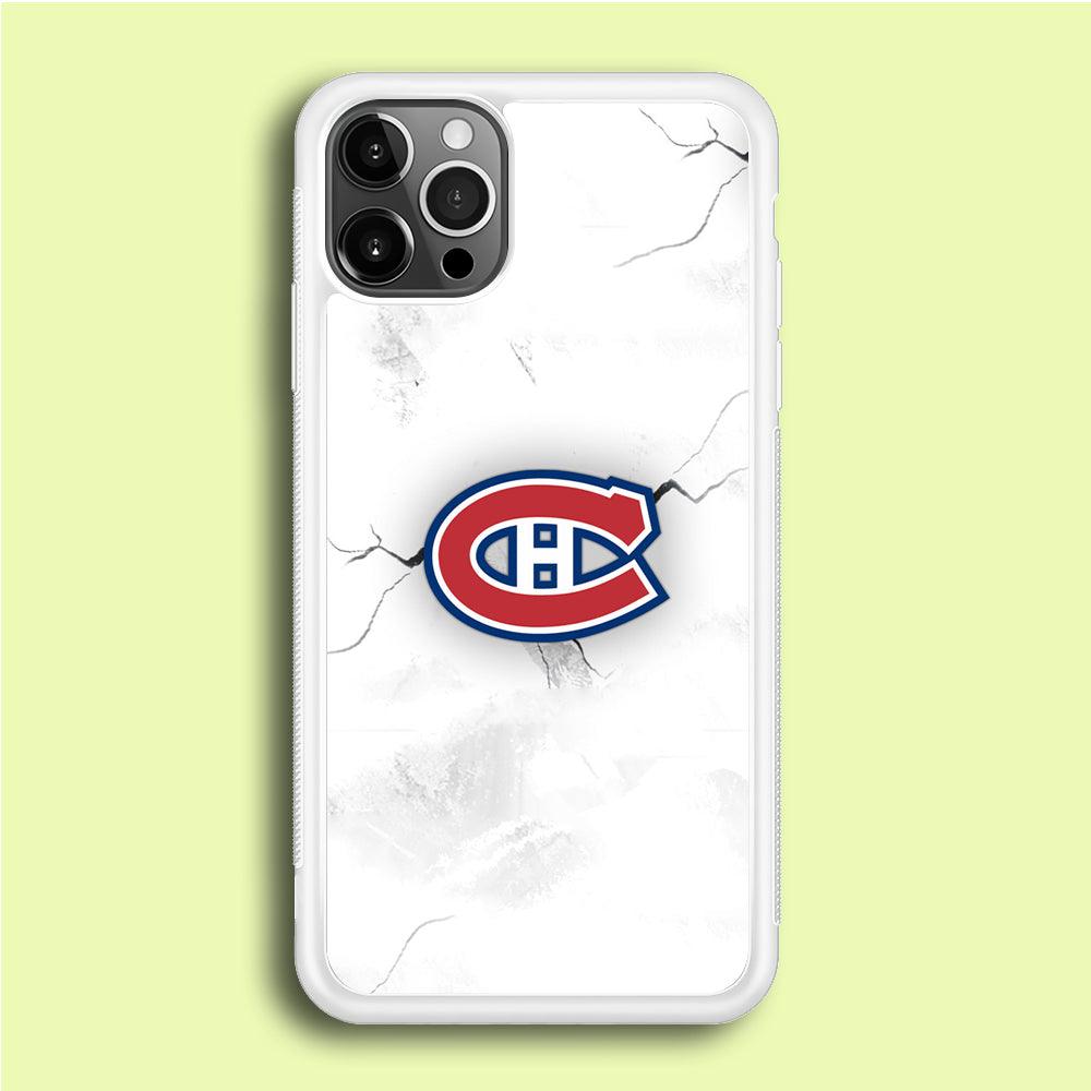 Hockey Montréal Canadiens NHL 001 iPhone 12 Pro Case-Rubber / White (2D Case)-Xtracase