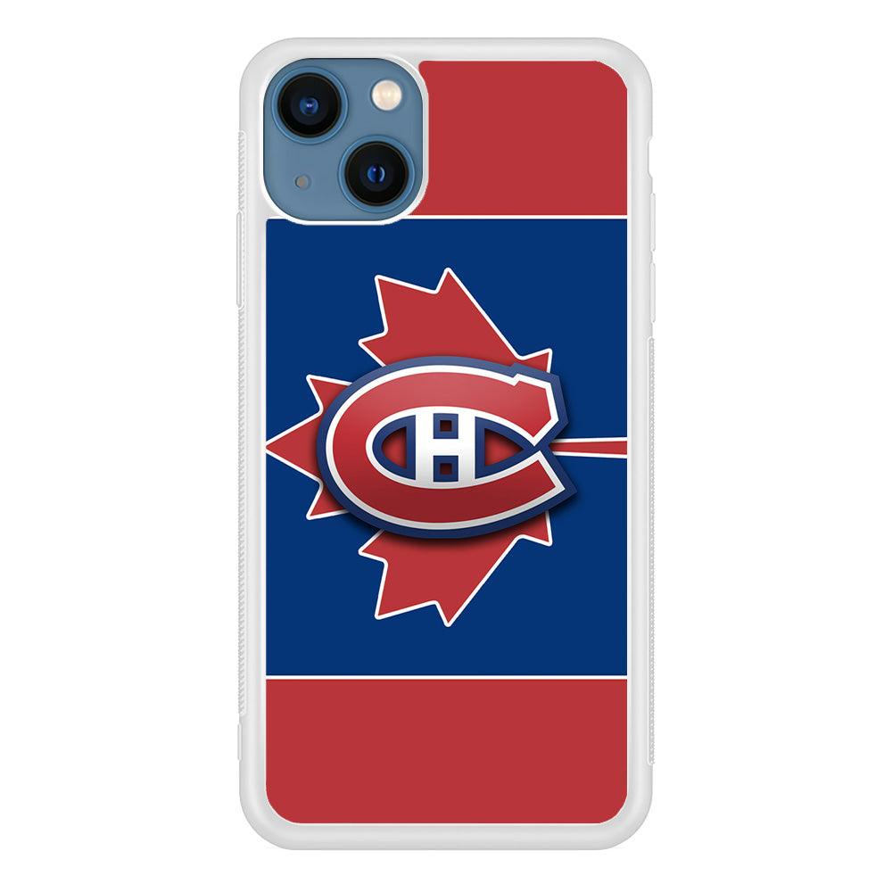 Hockey Montréal Canadiens NHL 002 iPhone 13 Case-Rubber / White (2D Case)-Xtracase