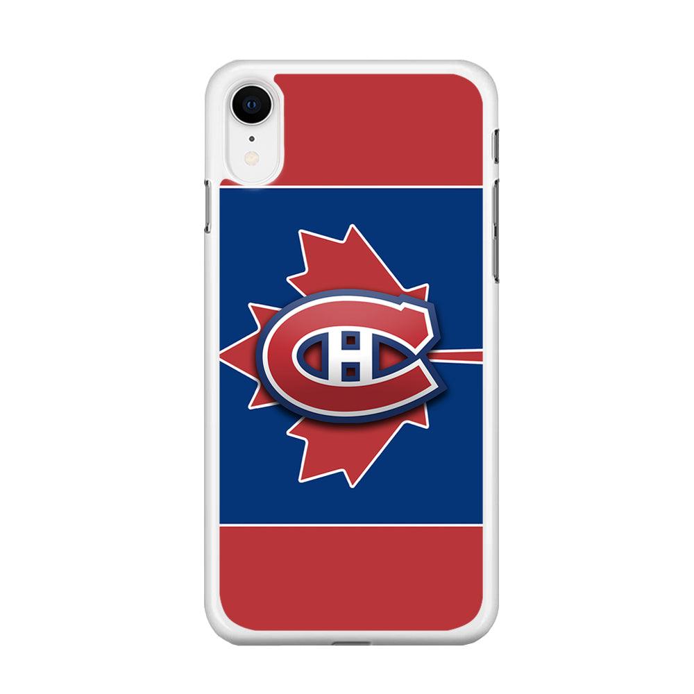 Hockey Montréal Canadiens NHL 002 iPhone XR Case-Rubber / White (2D Case)-Xtracase