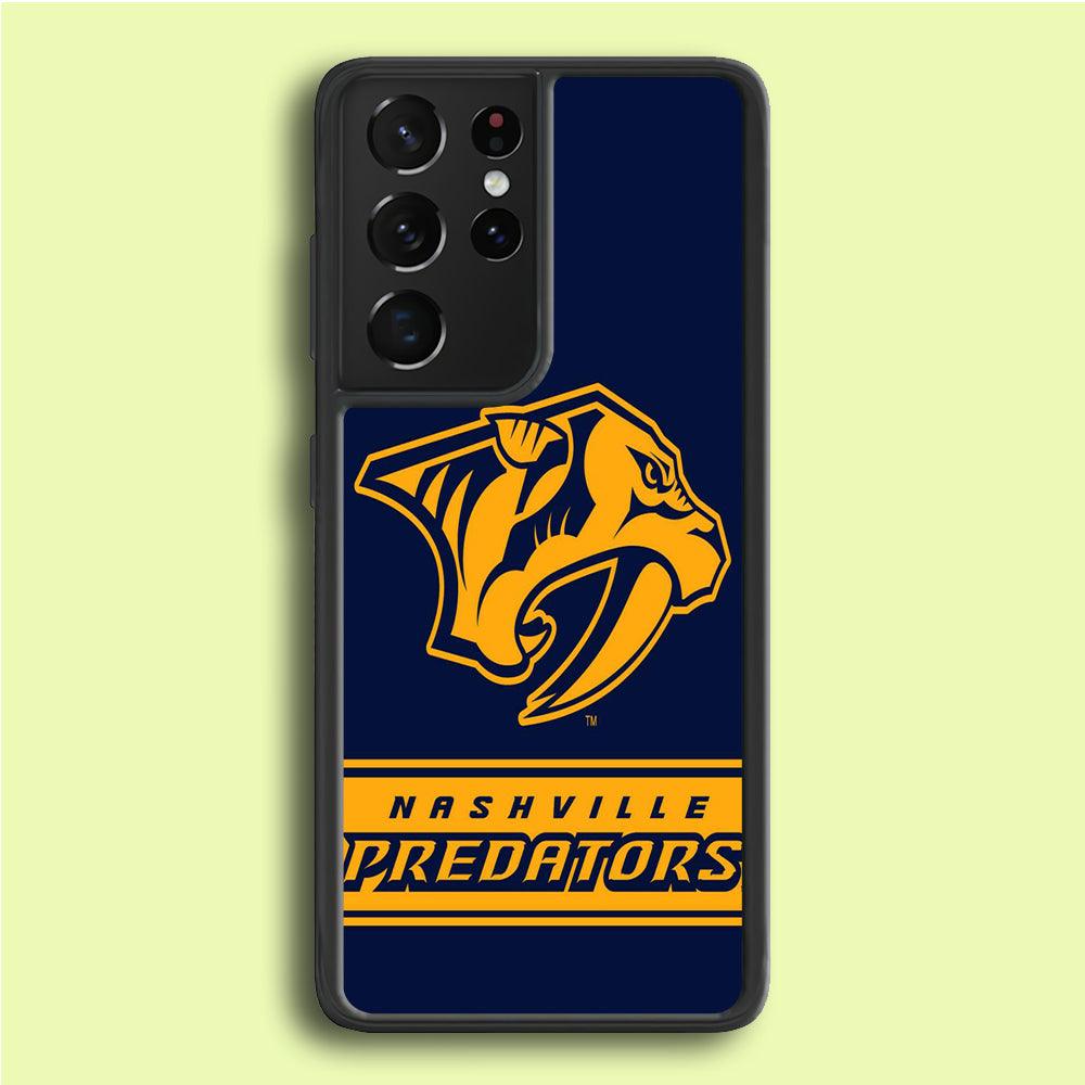 Hockey Nashville Predators NHL 001 Samsung Galaxy S21 Ultra Case-Rubber / Black (2D Case)-Xtracase