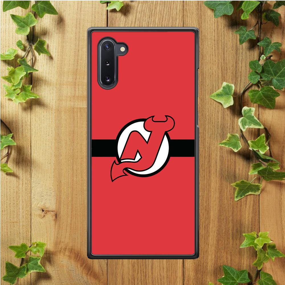Hockey New Jersey Devils NHL 002 Samsung Galaxy Note 10 Case-Rubber / White (2D Case)-Xtracase