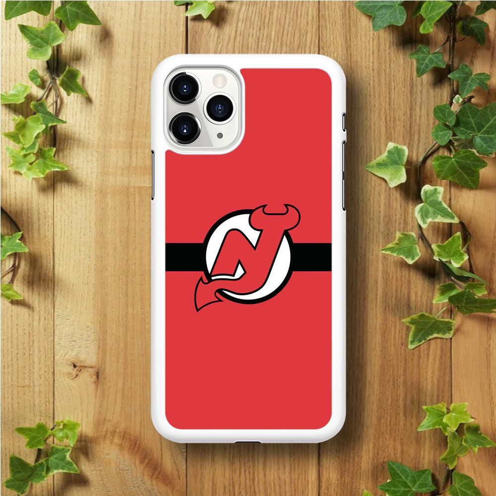 Hockey New Jersey Devils NHL 002 iPhone 11 Pro Case-Rubber / White (2D Case)-Xtracase