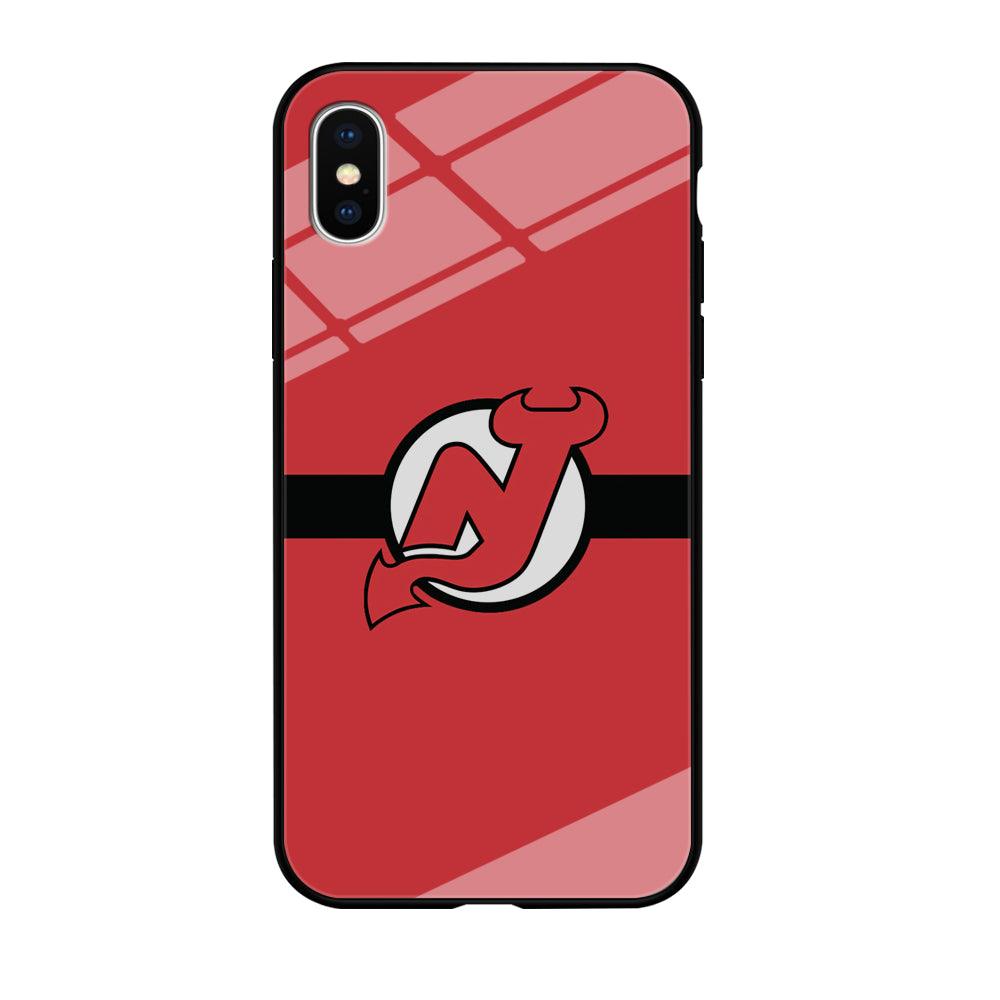 Hockey New Jersey Devils NHL 002 iPhone X Case-Tempered Glass Case-Xtracase