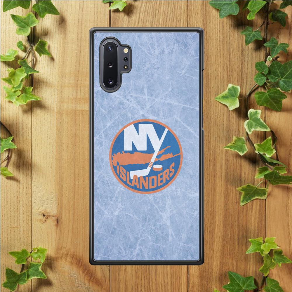 Hockey New York Islanders NHL 002 Samsung Galaxy Note 10 Plus Case-Rubber / White (2D Case)-Xtracase