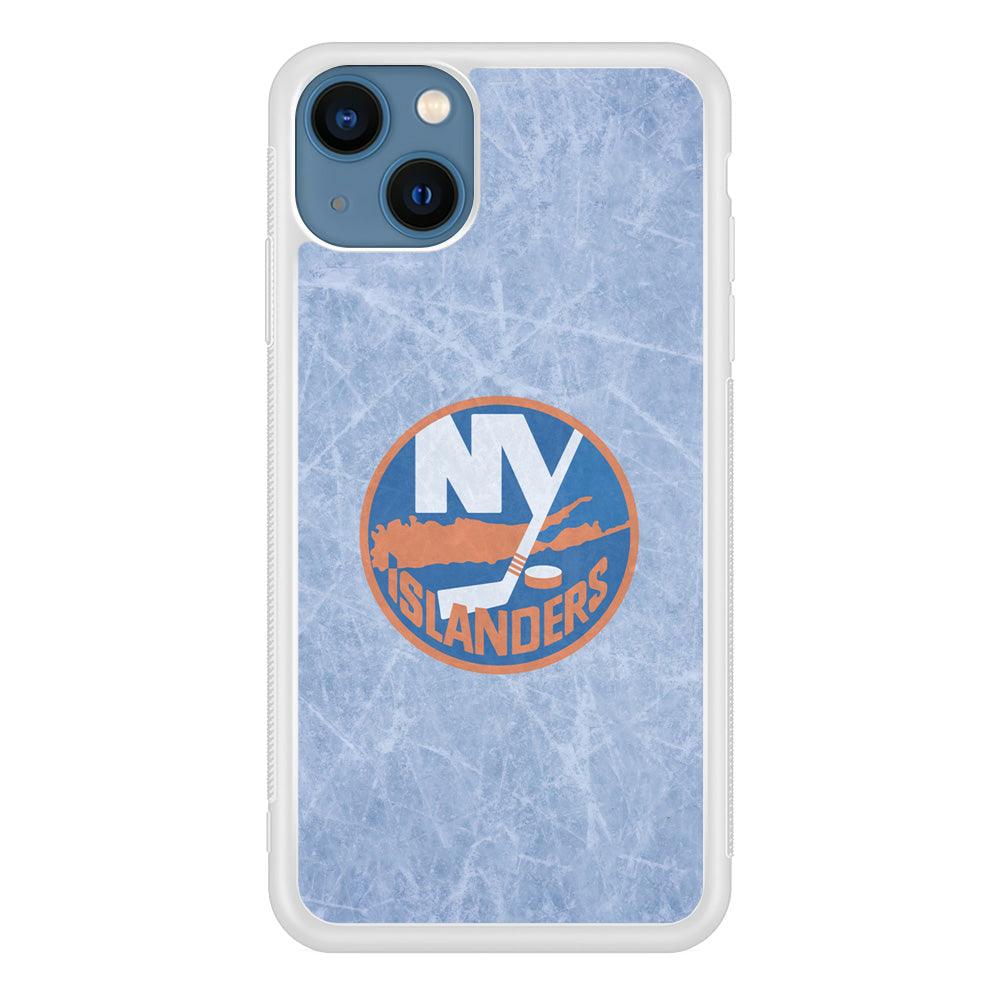 Hockey New York Islanders NHL 002 iPhone 13 Mini Case-Rubber / White (2D Case)-Xtracase