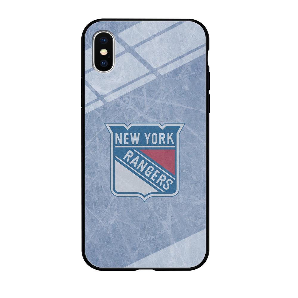 Hockey New York Rangers NHL 002 iPhone Xs Max Case-Tempered Glass Case-Xtracase