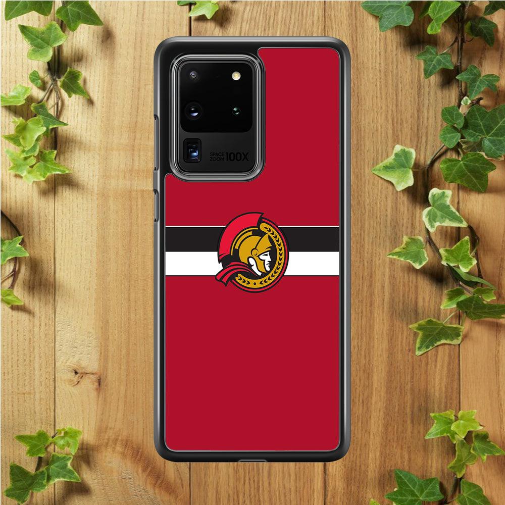 Hockey Ottawa Senators NHL 001 Samsung Galaxy S20 Ultra Case-Rubber / Black (2D Case)-Xtracase