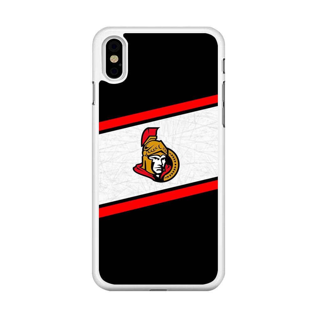 Hockey Ottawa Senators NHL 002 iPhone Xs Case-Rubber / White (2D Case)-Xtracase