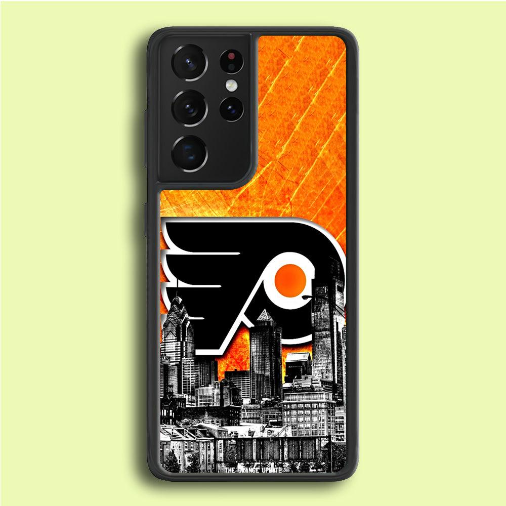 Hockey Philadelphia Flyers NHL 001 Samsung Galaxy S21 Ultra Case-Rubber / White (2D Case)-Xtracase