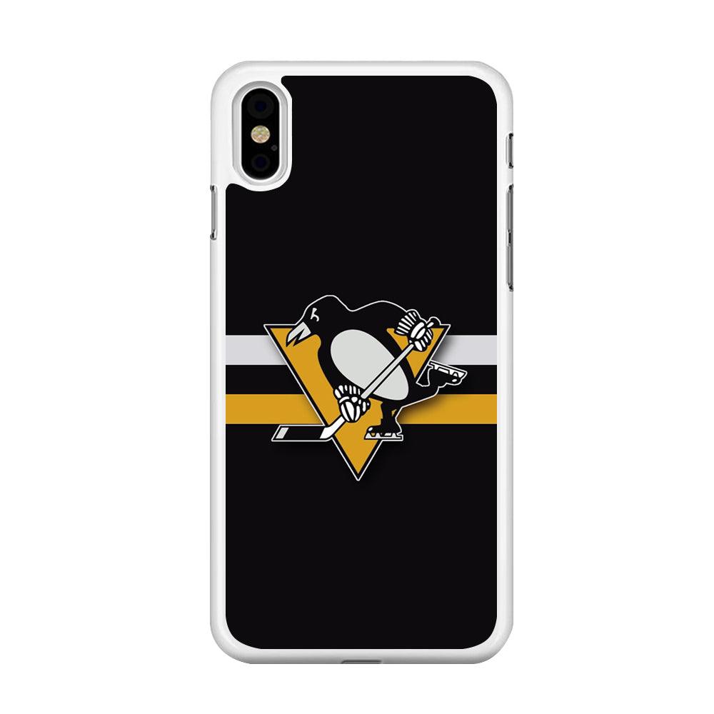 Hockey Pittsburgh Penguins NHL 001 iPhone X Case-Rubber / White (2D Case)-Xtracase