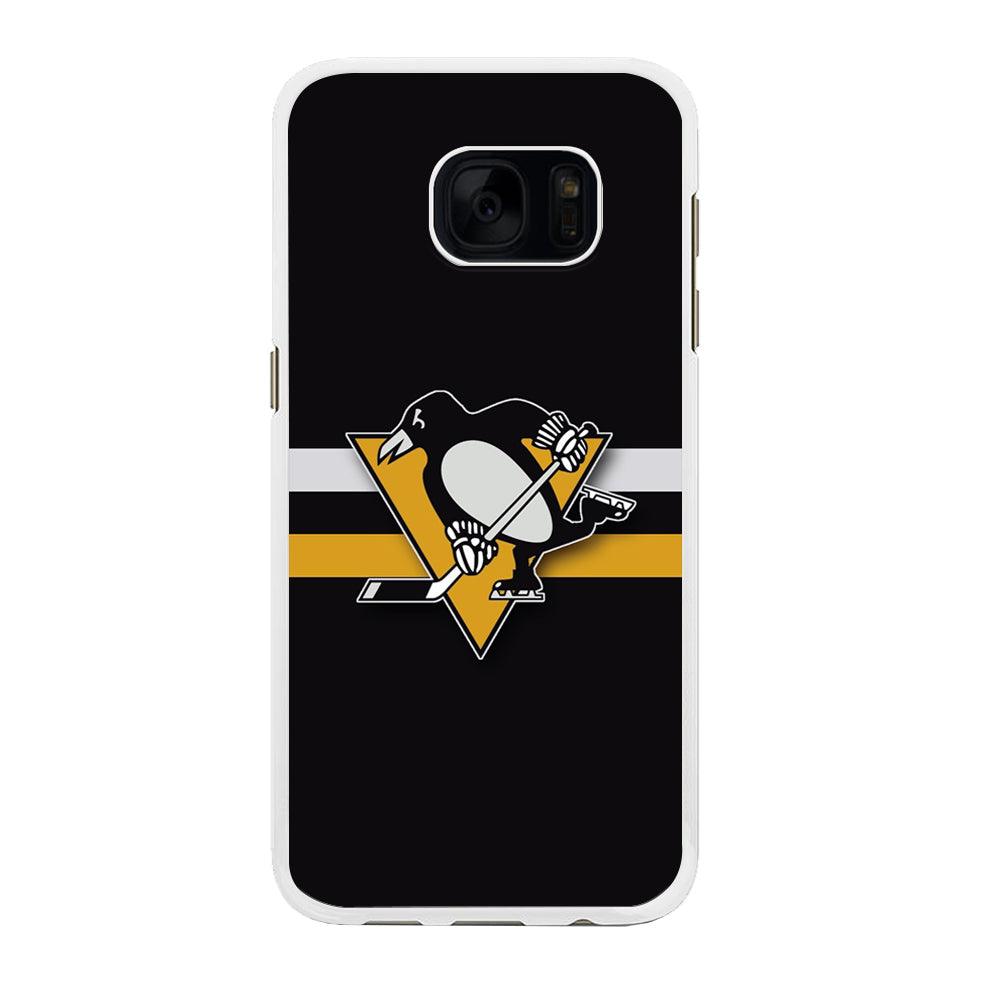 Hockey Pittsburgh Penguins NHL 001 Samsung Galaxy S7 Case-Rubber / White (2D Case)-Xtracase