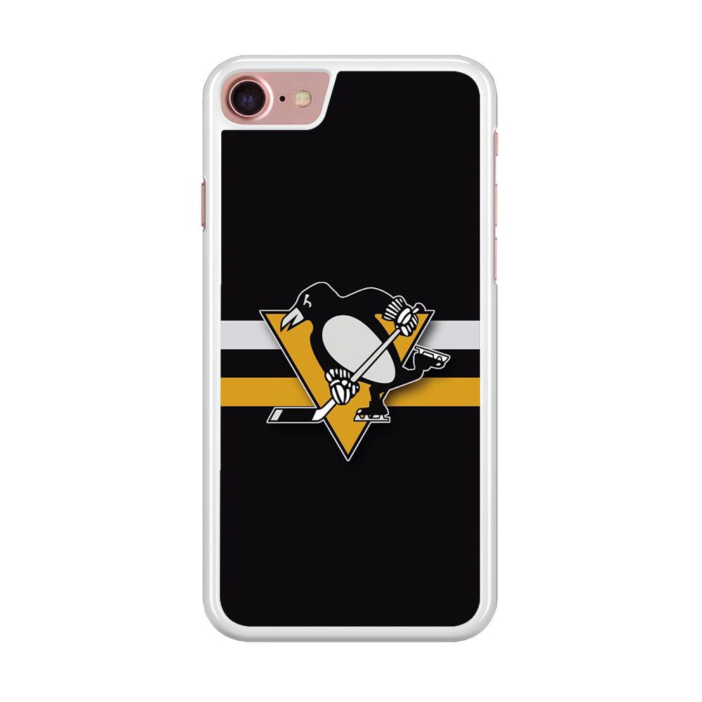 Hockey Pittsburgh Penguins NHL 001 iPhone SE 2020 Case-Rubber / White (2D Case)-Xtracase