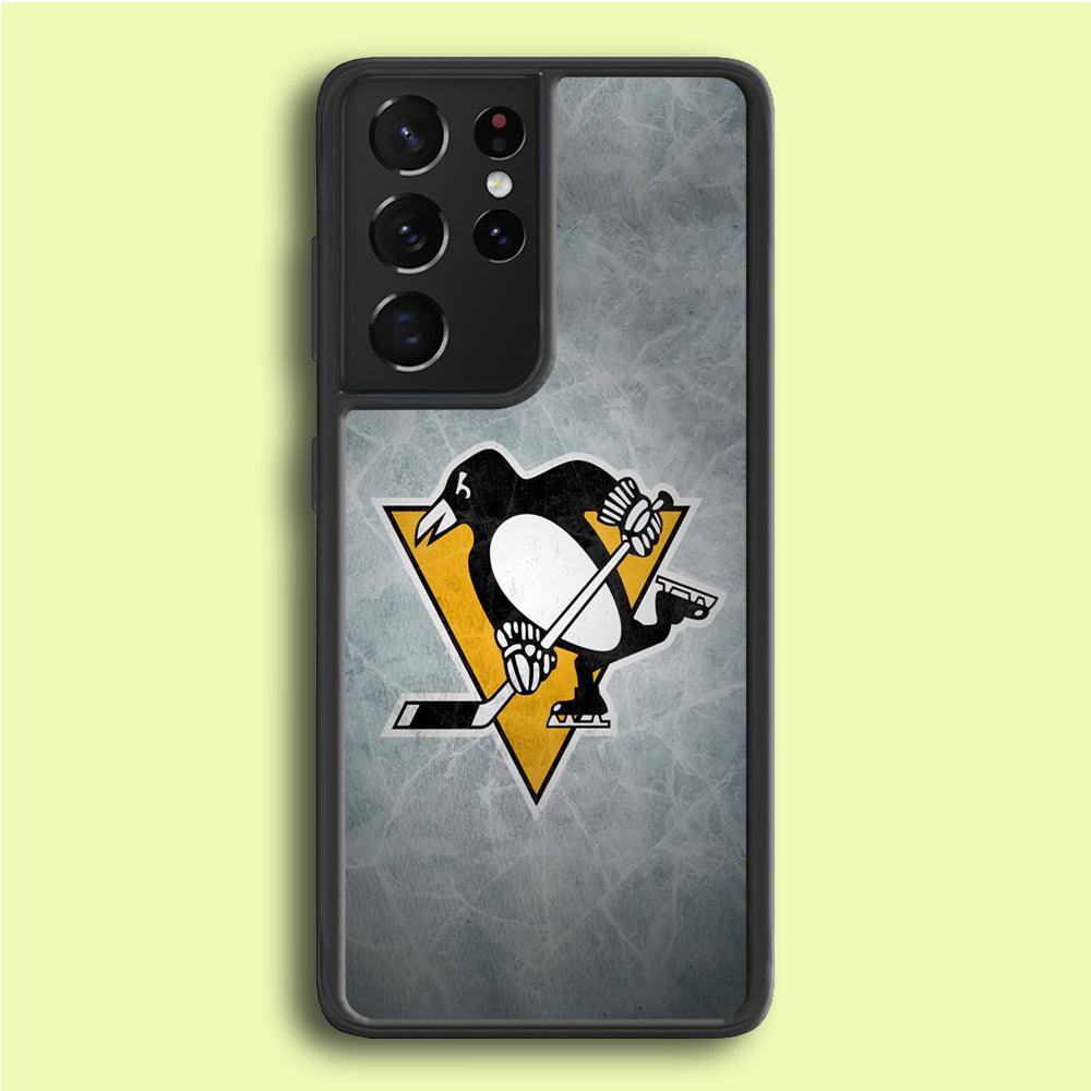 Hockey Pittsburgh Penguins NHL 002 Samsung Galaxy S21 Ultra Case-Rubber / White (2D Case)-Xtracase
