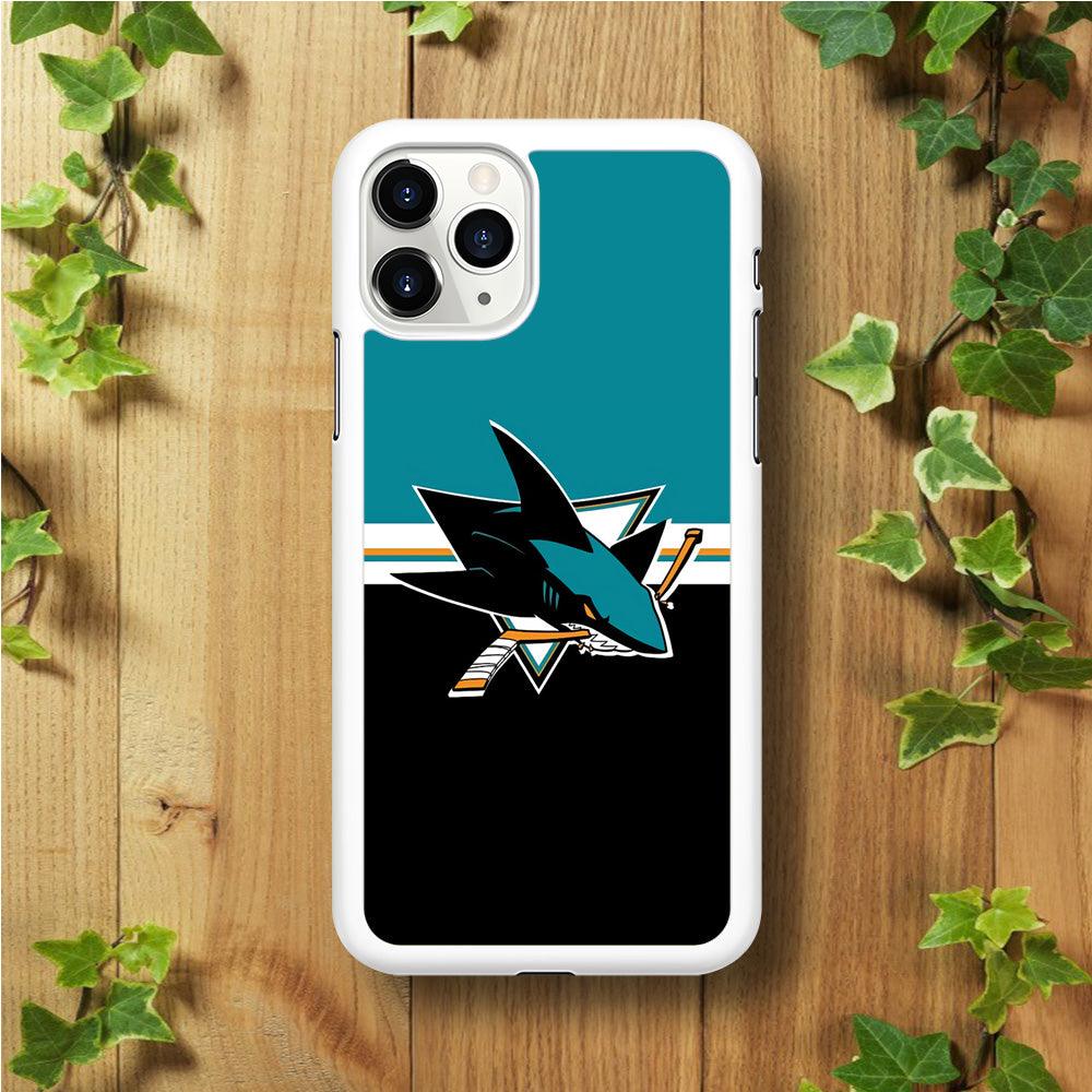 Hockey San Jose Sharks NHL 001 iPhone 11 Pro Case-Rubber / White (2D Case)-Xtracase