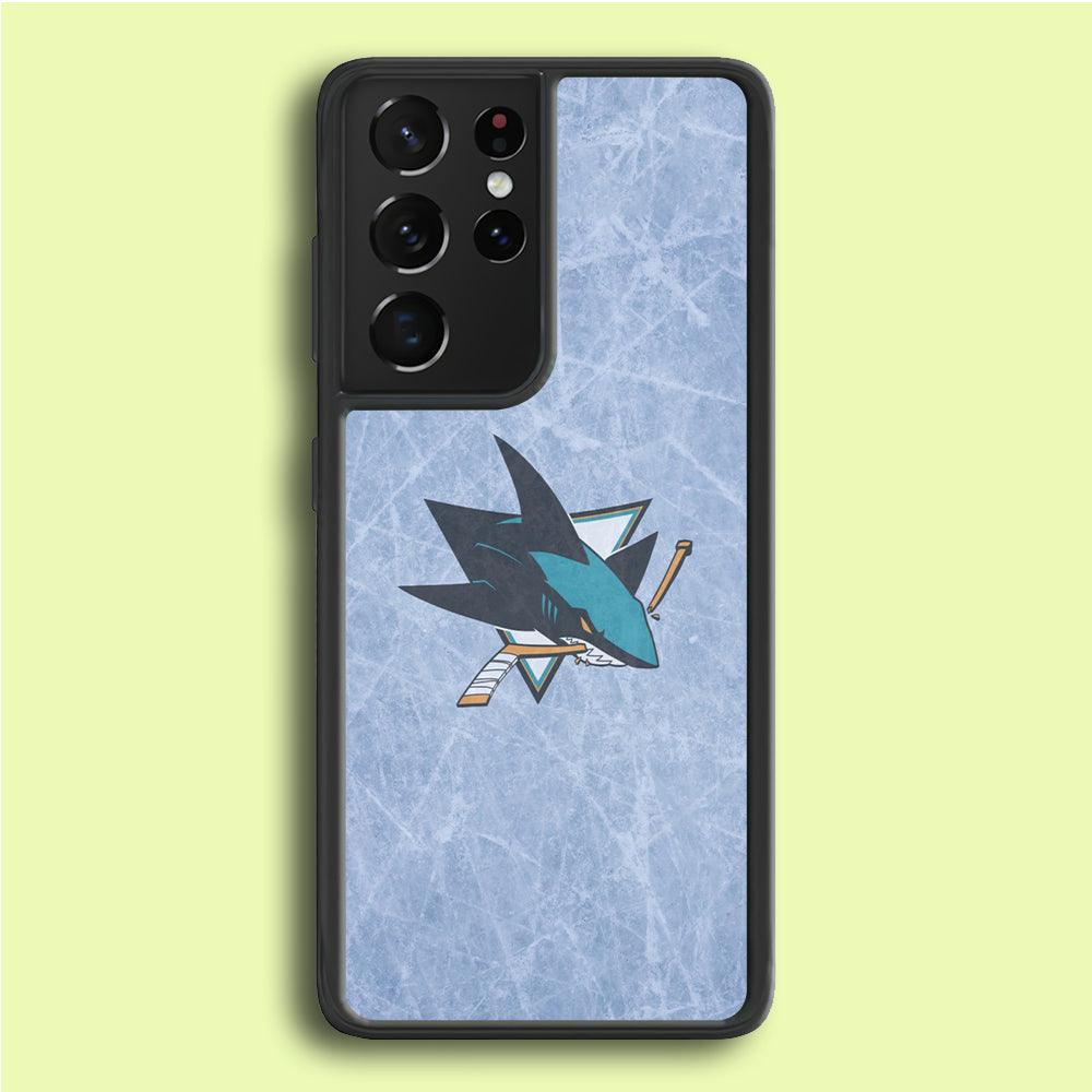 Hockey San Jose Sharks NHL 002 Samsung Galaxy S21 Ultra Case-Rubber / Black (2D Case)-Xtracase