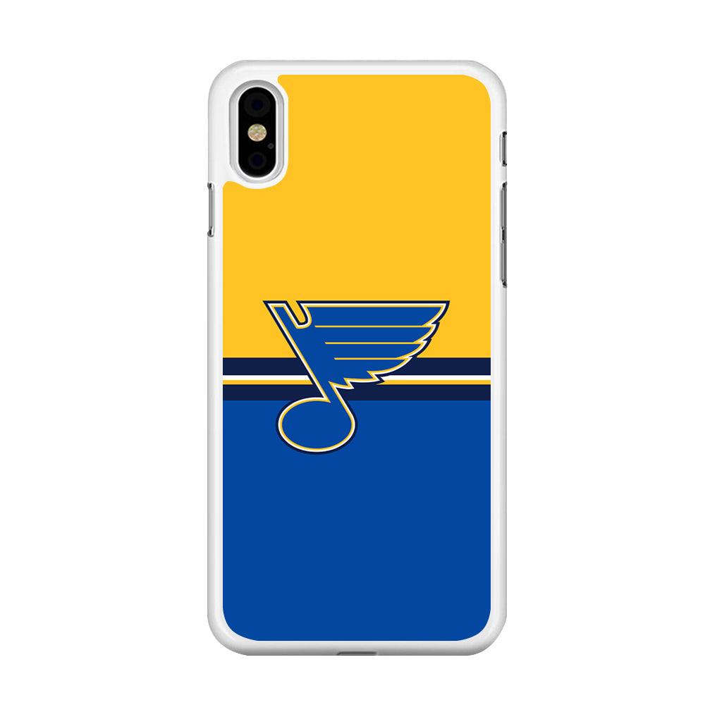Hockey St. Louis Blues NHL 001 iPhone Xs Case-Rubber / White (2D Case)-Xtracase