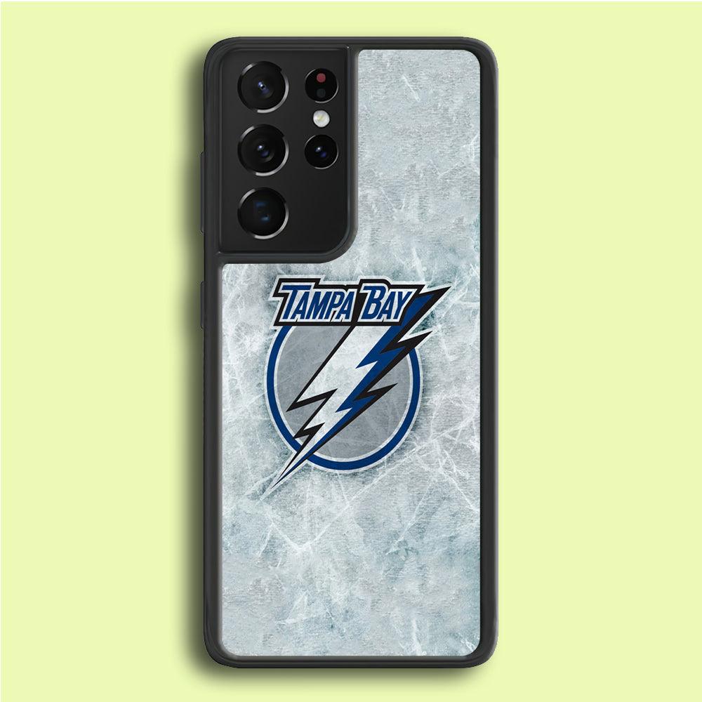 Hockey Tampa Bay Lightning NHL 001 Samsung Galaxy S21 Ultra Case-Rubber / White (2D Case)-Xtracase