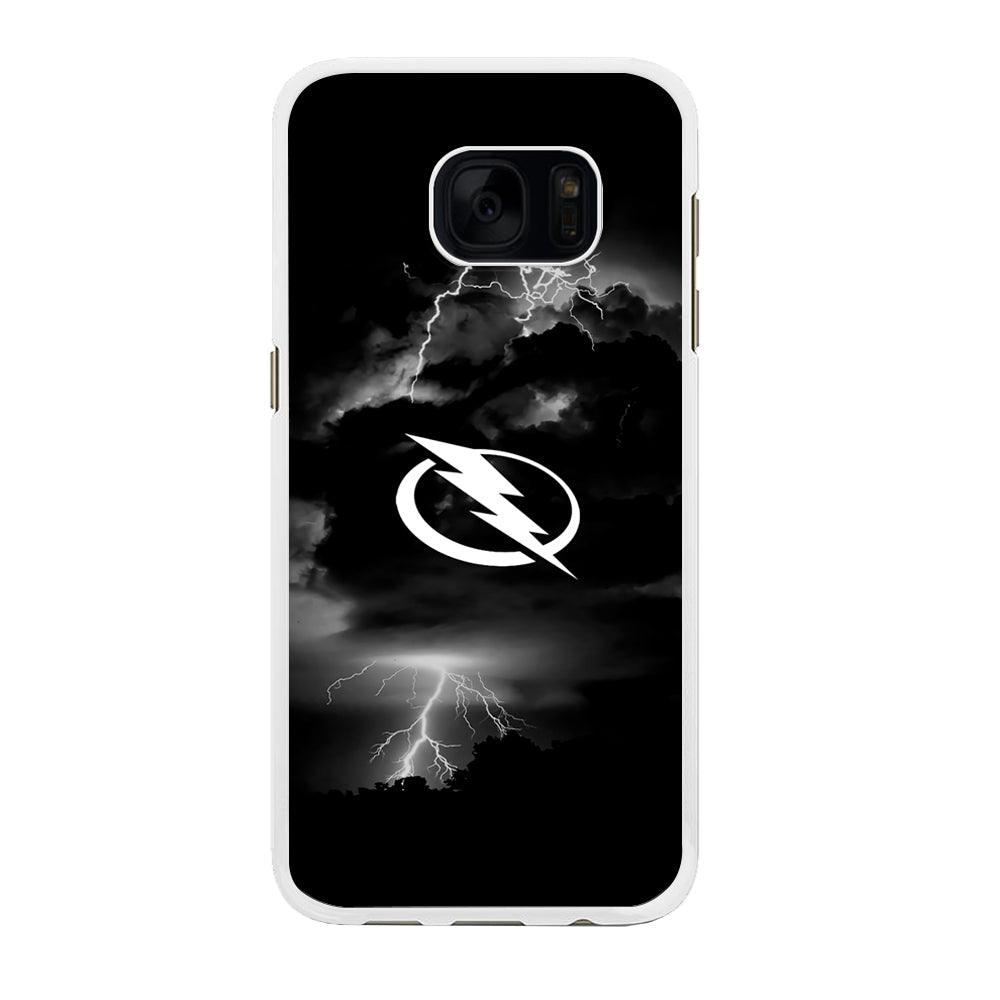 Hockey Tampa Bay Lightning NHL 002 Samsung Galaxy S7 Edge Case-Rubber / White (2D Case)-Xtracase
