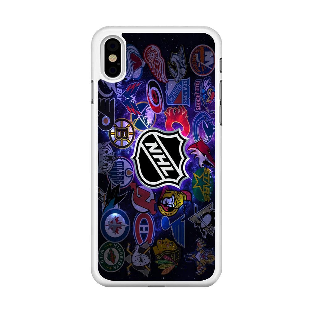 Hockey Teams NHL 002 iPhone X Case-Rubber / White (2D Case)-Xtracase
