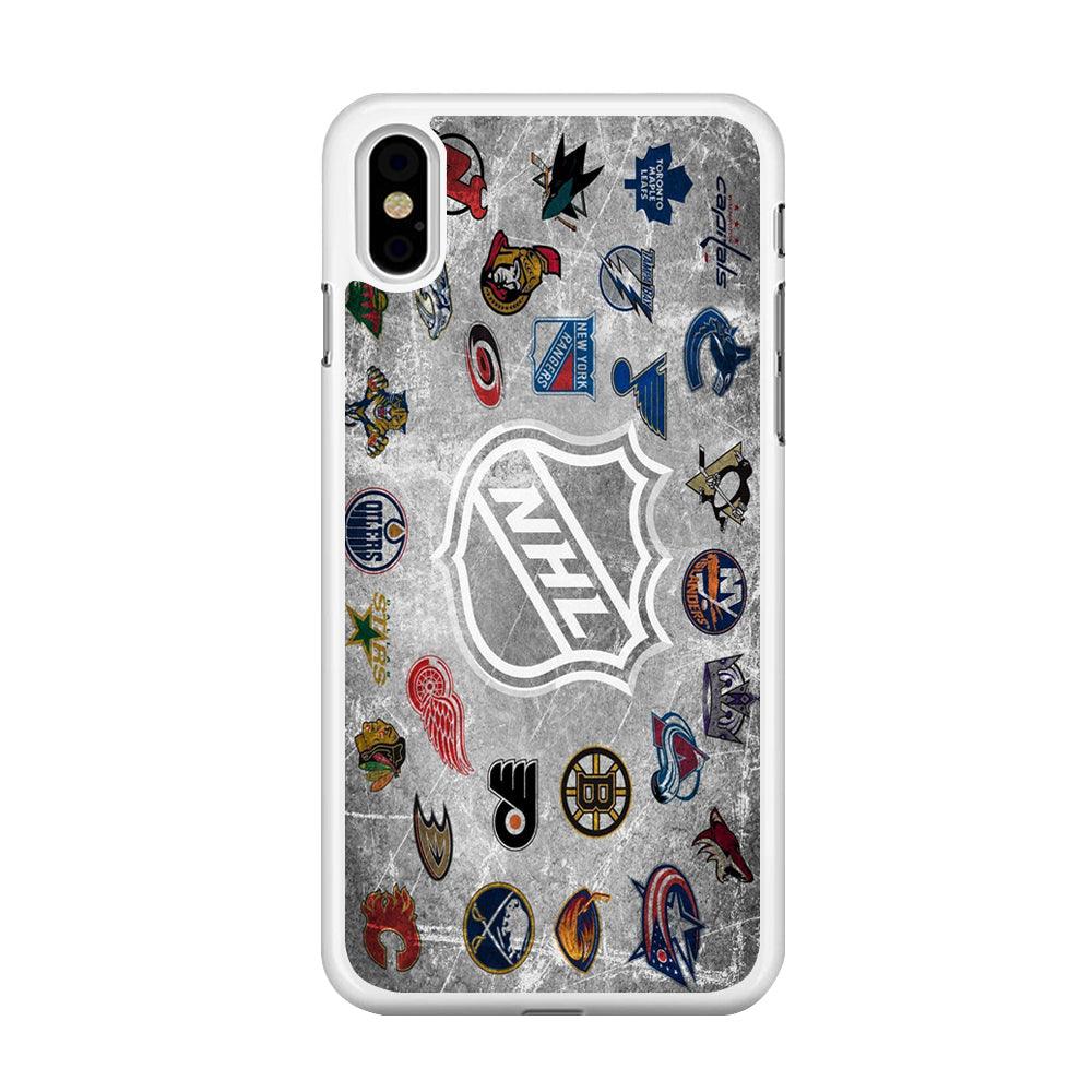Hockey Teams NHL 003 iPhone Xs Case-Rubber / White (2D Case)-Xtracase
