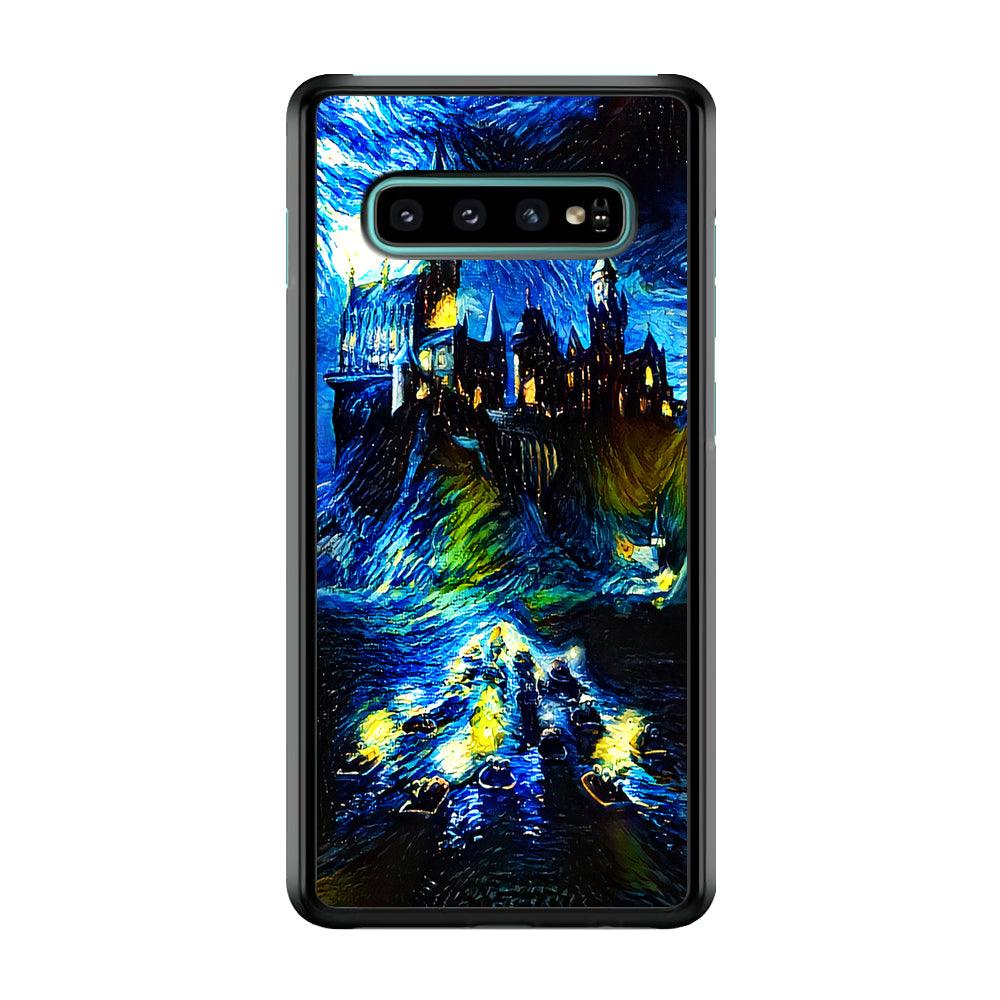 Hogwarts Starry Night Samsung Galaxy S10 Case-Rubber / White (2D Case)-Xtracase