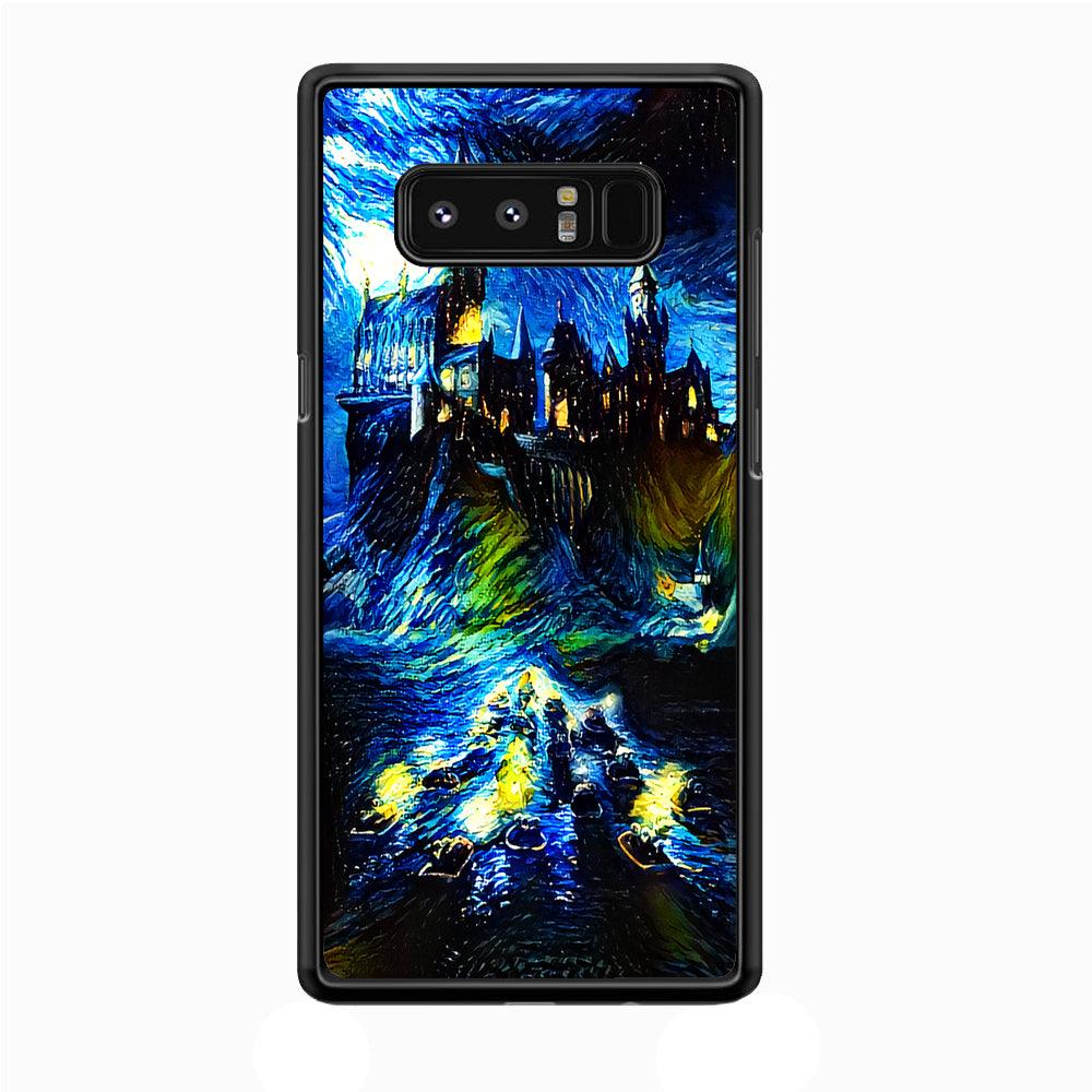 Hogwarts Starry Night Samsung Galaxy Note 8 Case-Rubber / Black (2D Case)-Xtracase