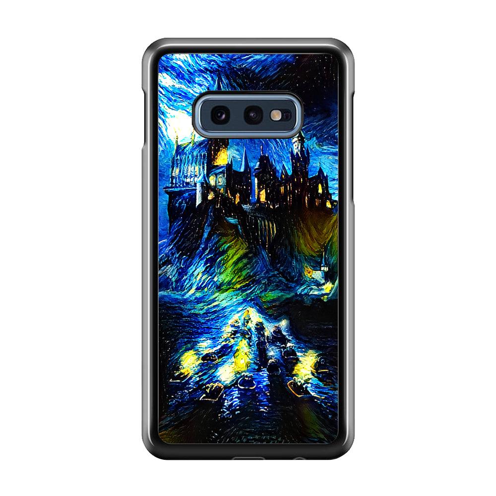 Hogwarts Starry Night Samsung Galaxy S10E Case-Rubber / White (2D Case)-Xtracase