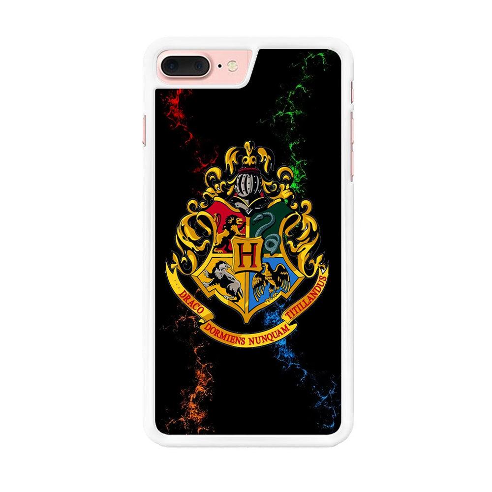 Hogwarts Symbol Black iPhone 7 Plus Case-Rubber / White (2D Case)-Xtracase