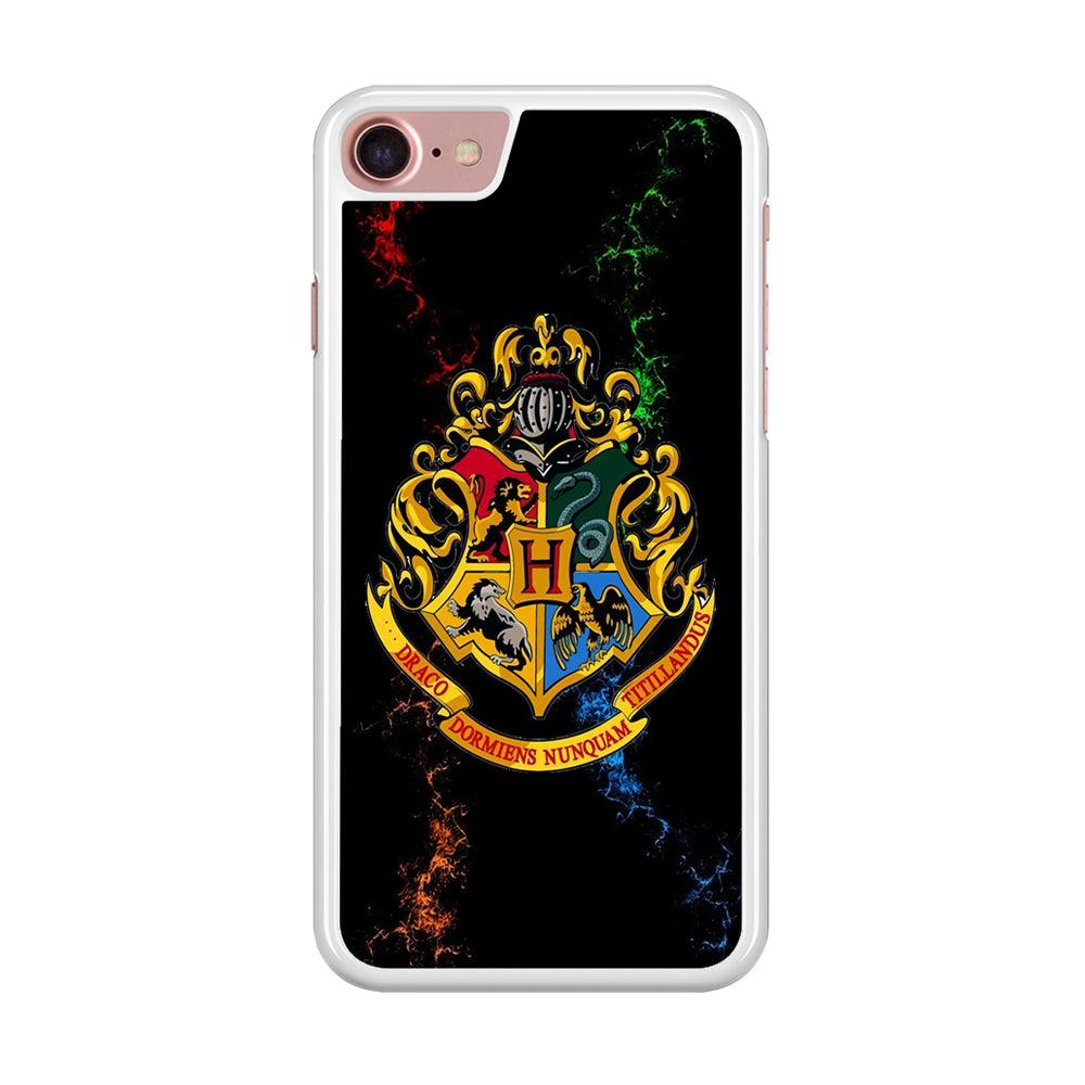 Hogwarts Symbol Black iPhone 8 Case-Rubber / White (2D Case)-Xtracase