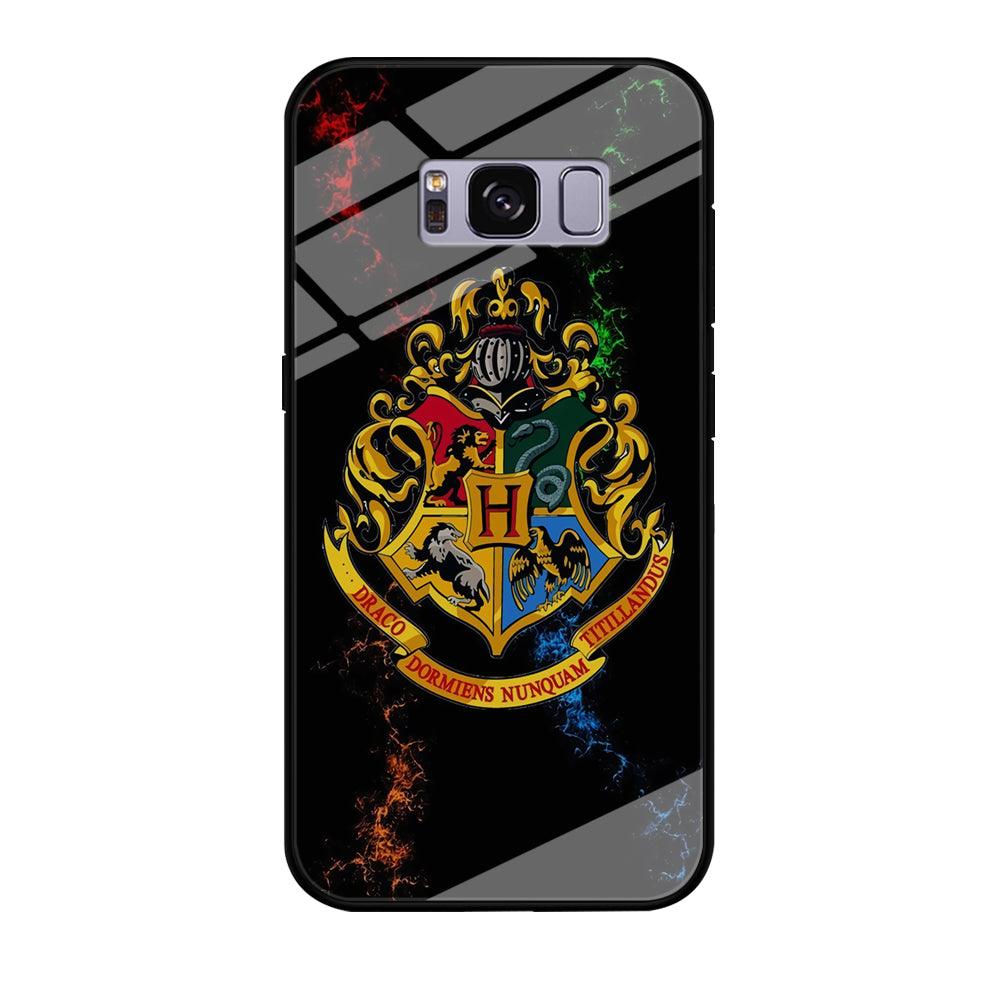 Hogwarts Symbol Black Samsung Galaxy S8 Case-Tempered Glass Case-Xtracase