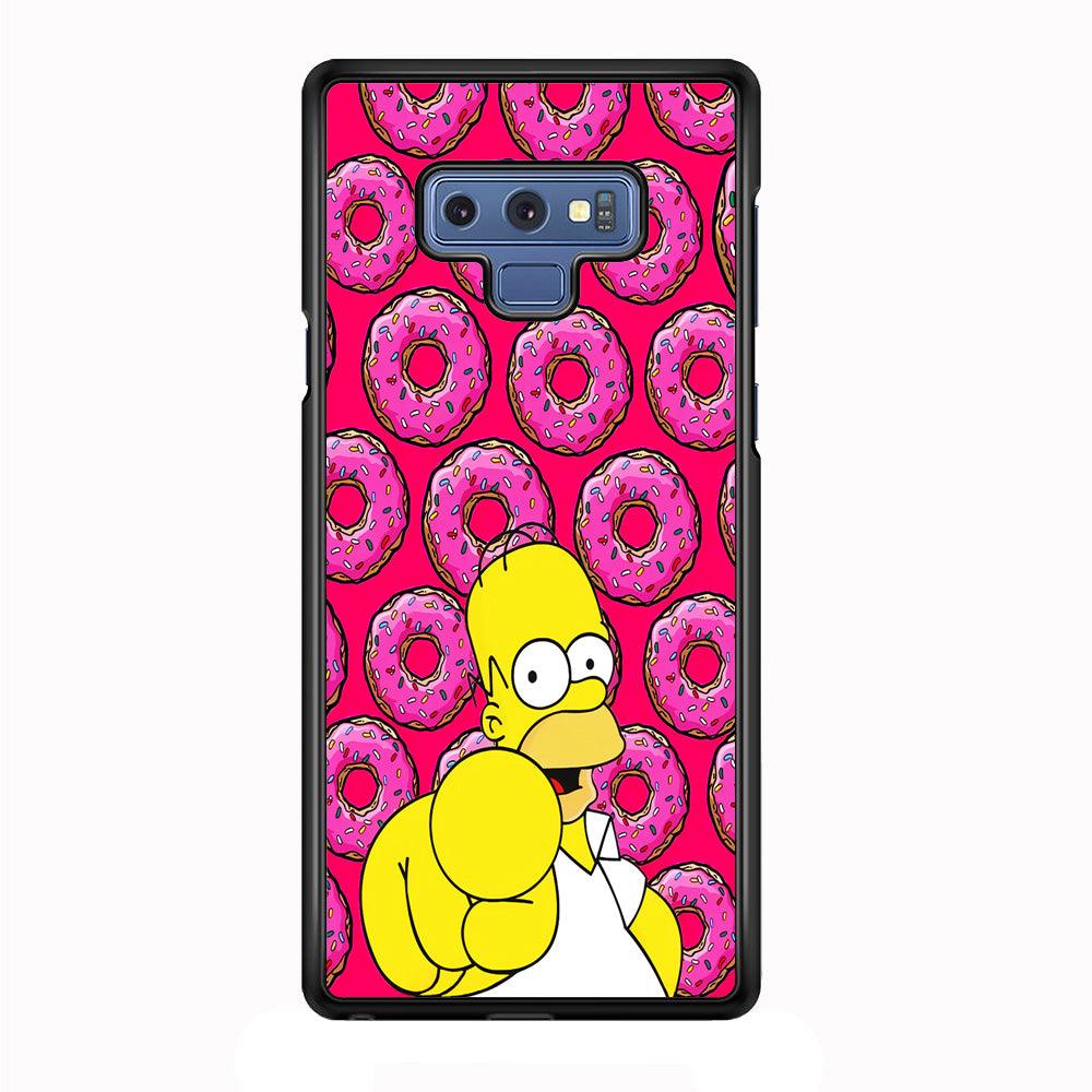 Homer Simpson Donut Samsung Galaxy Note 9 Case-Rubber / White (2D Case)-Xtracase