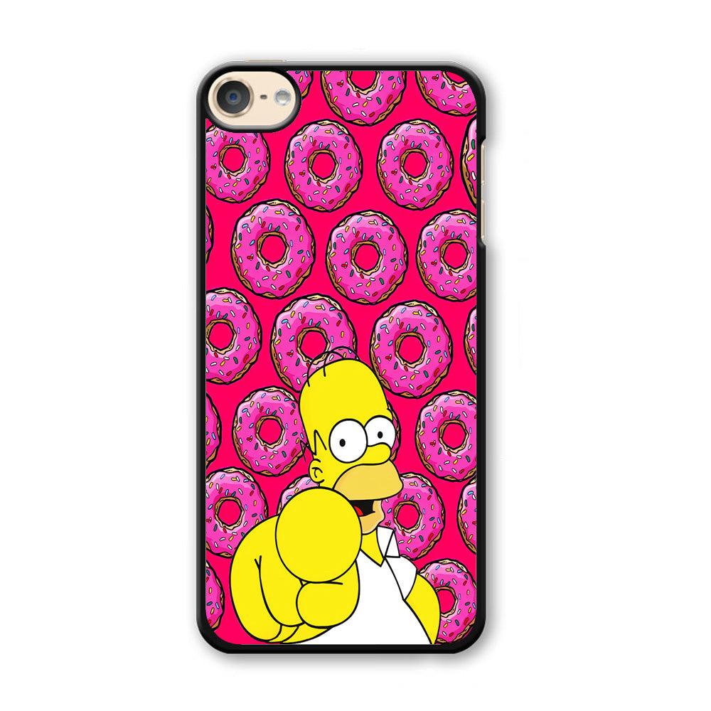 Homer Simpson Donut iPod Touch 6 Case-Plastic / Black (2D Case)-Xtracase
