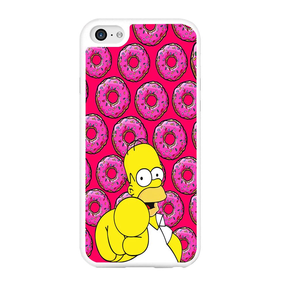Homer Simpson Donut iPhone 6 | 6s Case-Rubber / White (2D Case)-Xtracase
